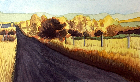 “Yonder Road” – Watercolor Painting Class – Tuesday, July 2, 2024, 6:00pm to 9:00pm