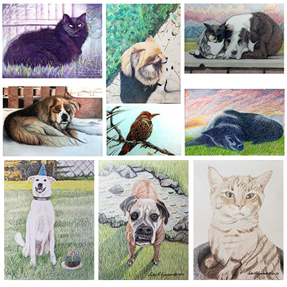 “Draw Your Pet” Colored Pencil Pet Portraits Class – May 28th & 30th, 6:00pm 8:00pm